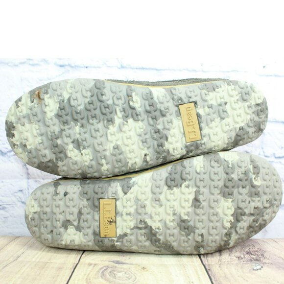 LL Bean Dark Gray Suede Fleece Lined Mountain Slipper Scuffs Size 11 M - Picture 9 of 9